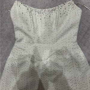 Meshki White and Silver Embellished Wedding Dress